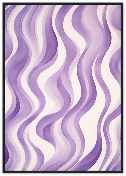 Abstract purple wavy pattern on a white background.