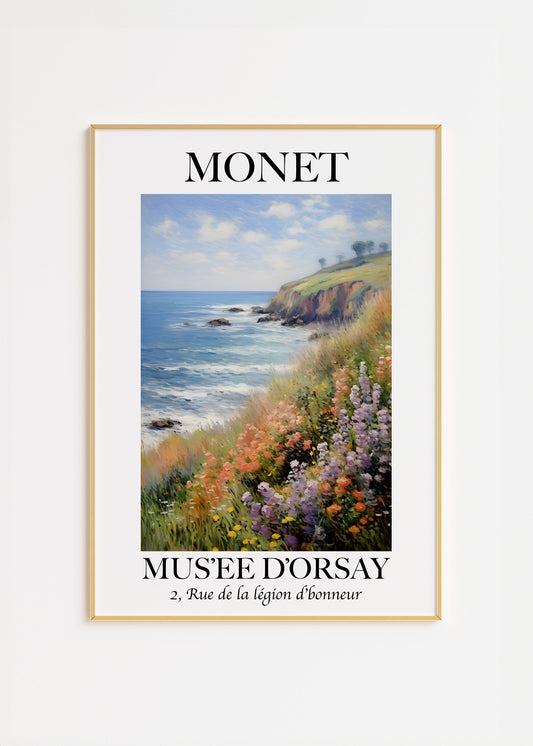 A framed poster of a Monet painting with the text "Musée d'Orsay" underneath.