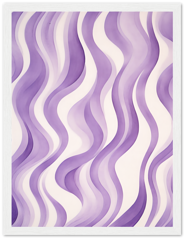 Abstract purple wavy lines pattern on a white background.