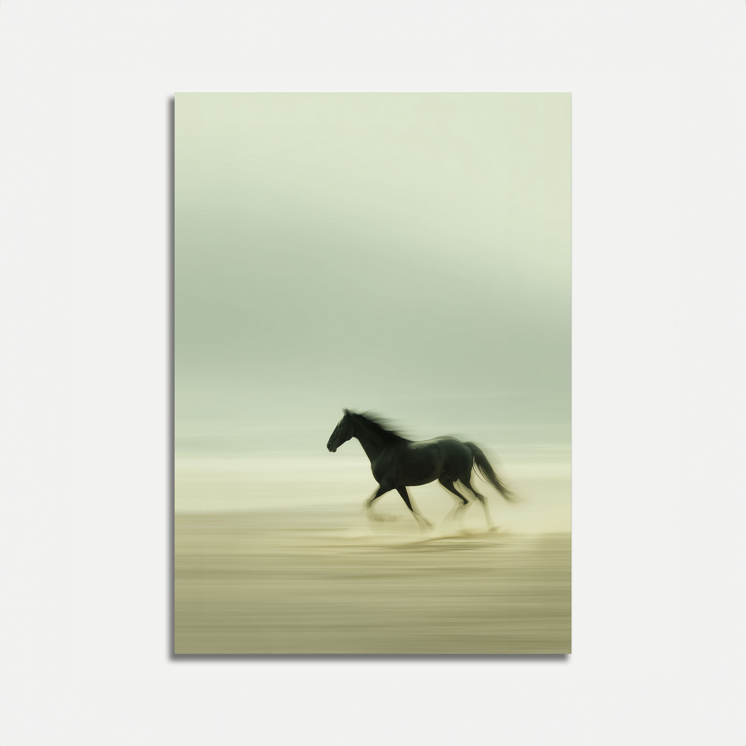 Black Horse Running Poster - Minimalist Motion Wall Art – Artisout