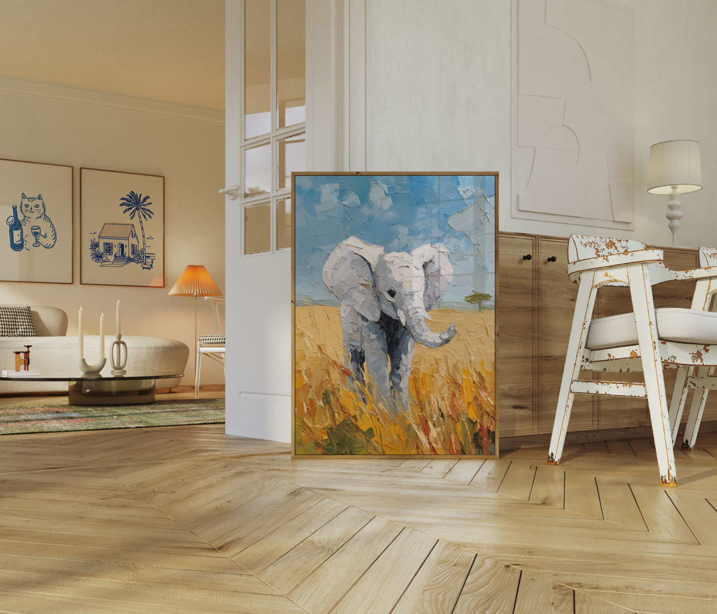 Serene African Elephant Poster