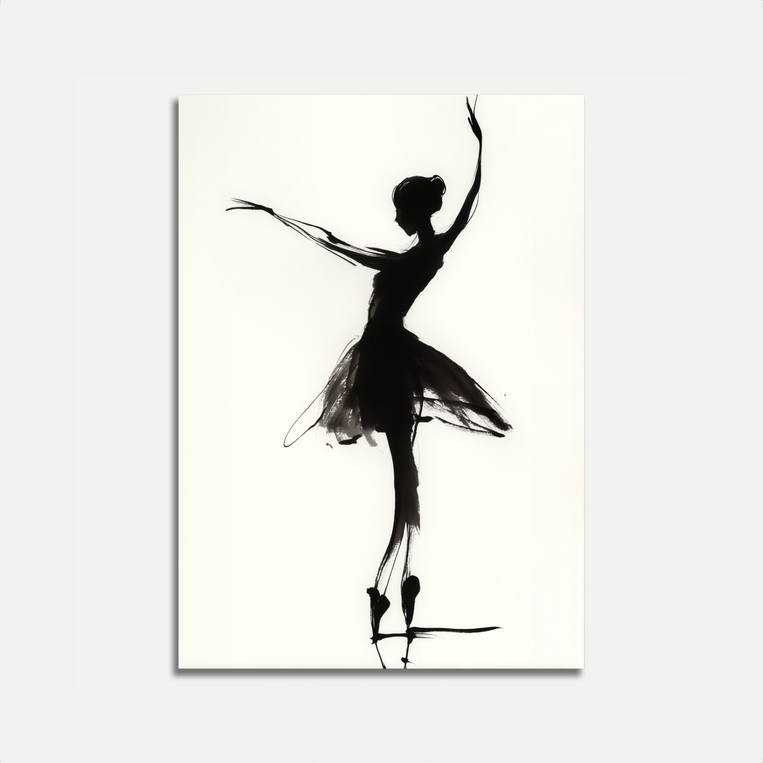 Ballet Dancer Poster - Black and White Silhouette Art Print – Artisout