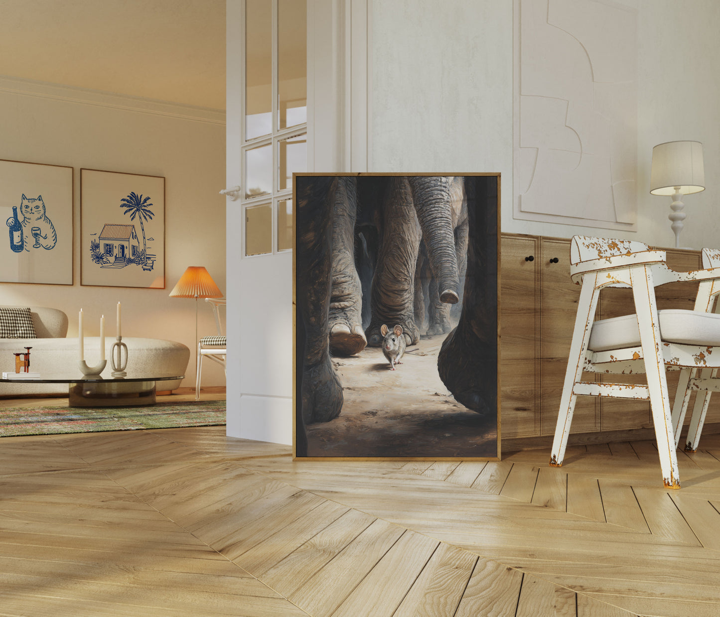Tiny Mouse, Giant Elephants Poster