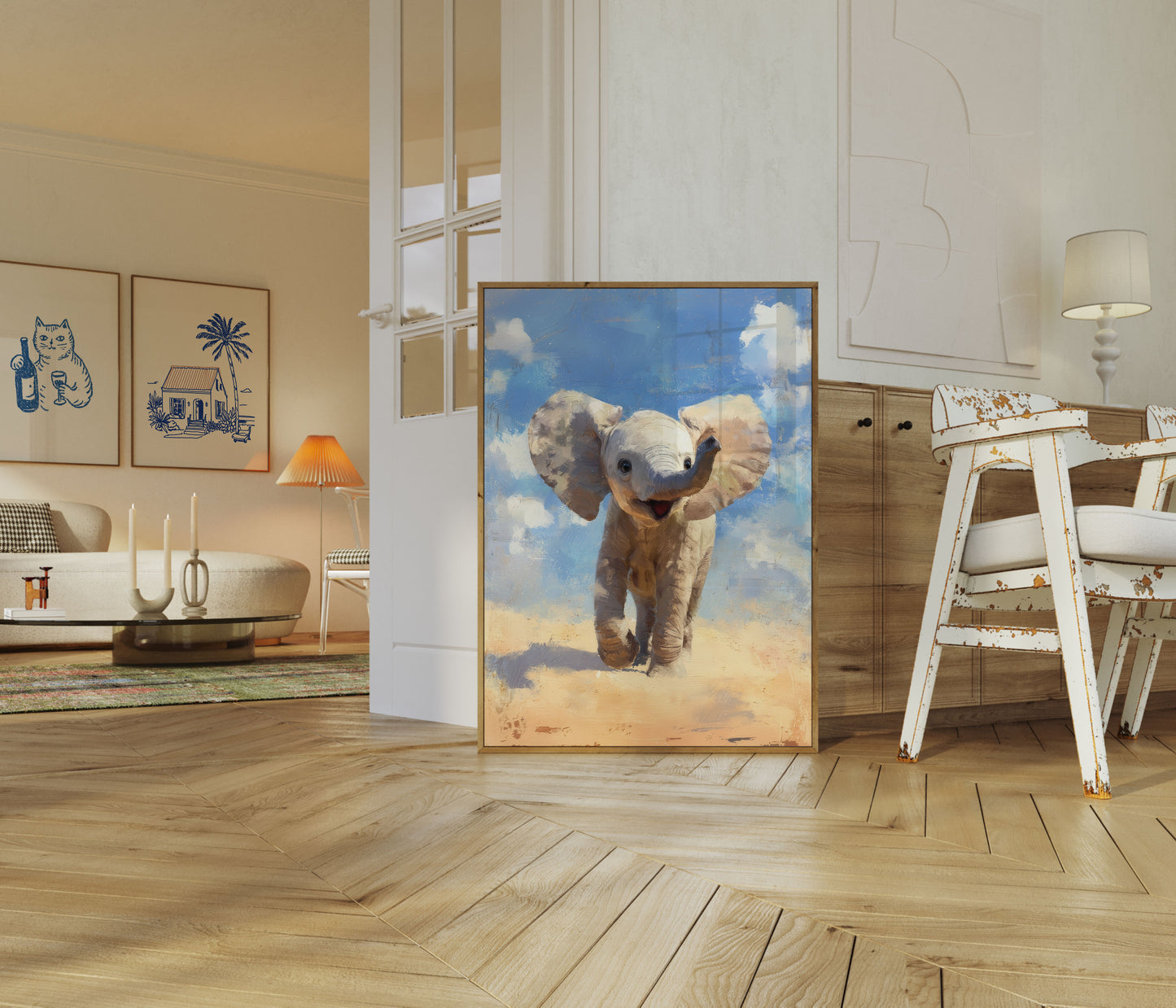 Happy Baby Elephant Poster