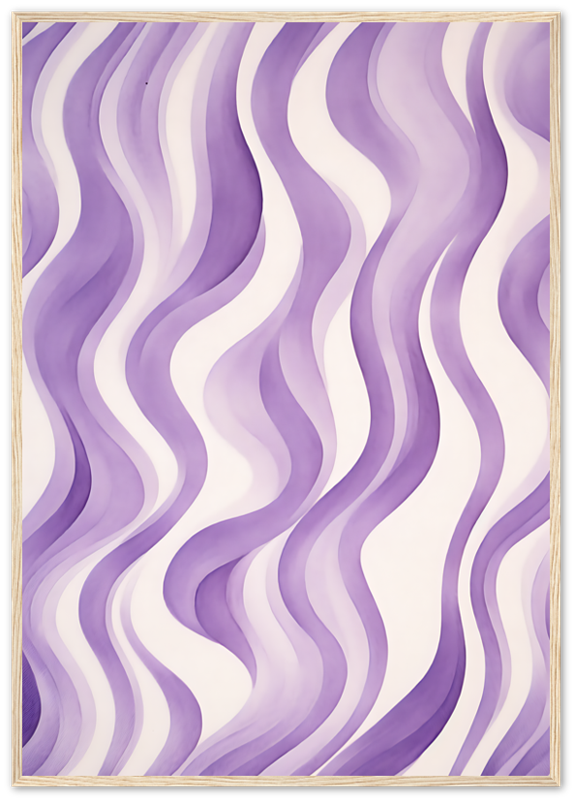 Abstract wavy purple pattern framed as an artwork.