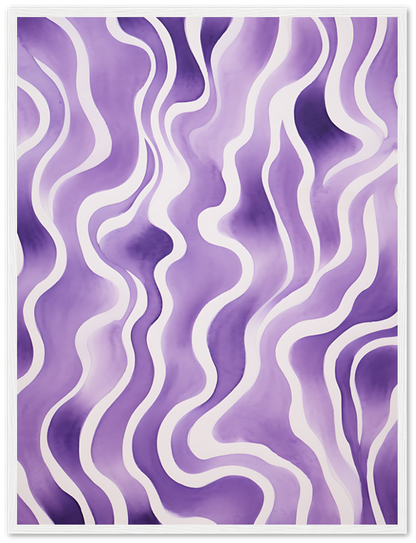 Purple and white abstract wavy pattern illustration.
