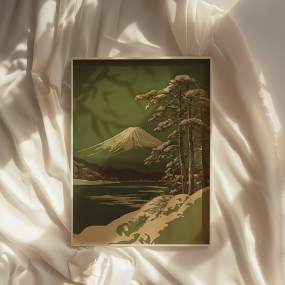 Mount Fuji’s Snowy Embrace – Poster