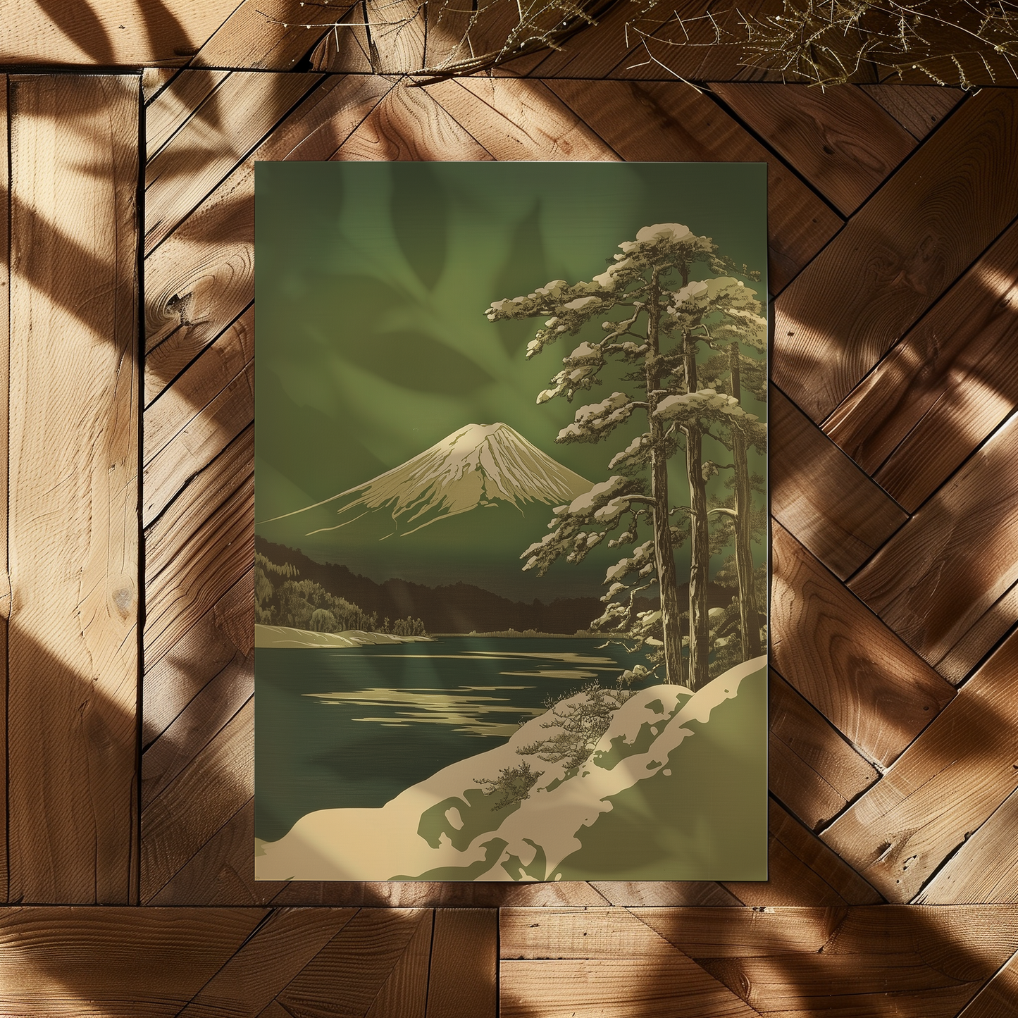 Mount Fuji’s Snowy Embrace – Poster