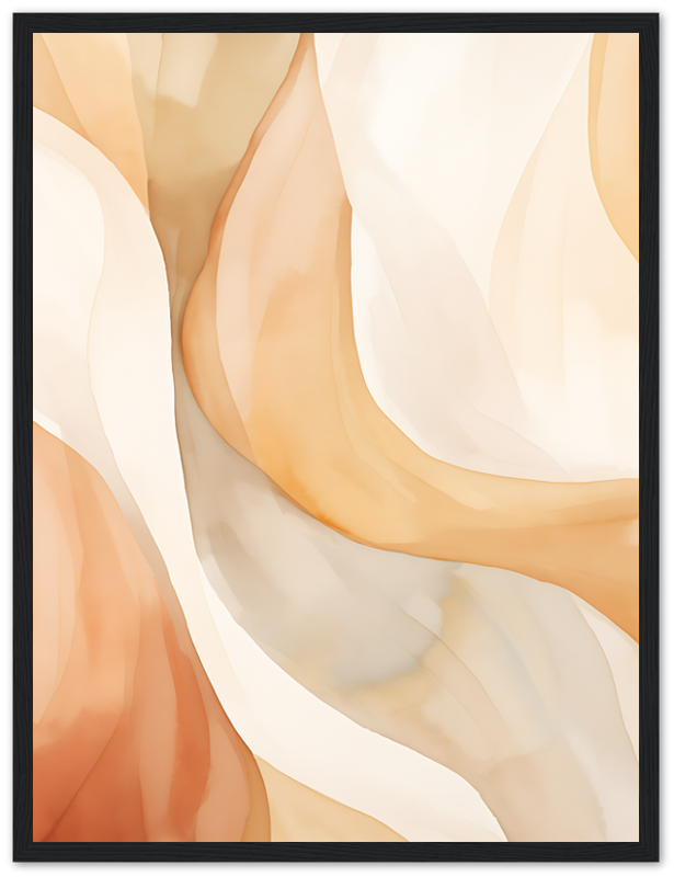 Abstract art with smooth, flowing shapes in warm tones.