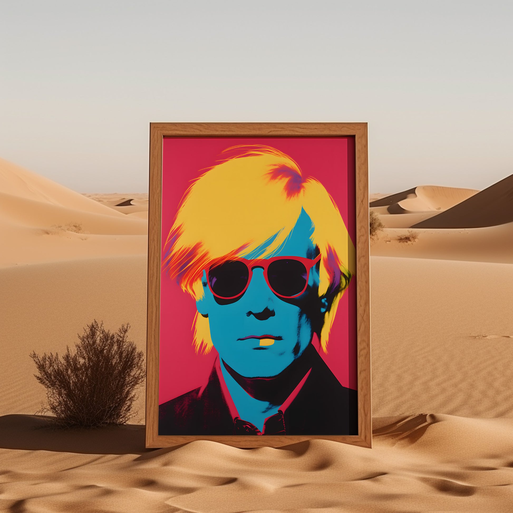 Expressive Portrait - Vibrant Andy Warhol Poster Print Material   