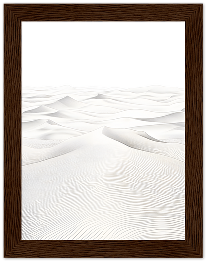 "An illustration of sand dunes within a wooden frame."