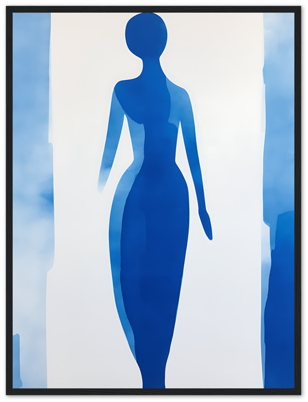 Abstract silhouette of a human figure against a cloudy background.