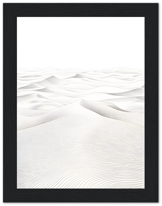 White sand dunes texture in a black frame.