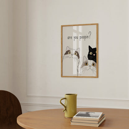 Cute Cats Bathroom - Poster