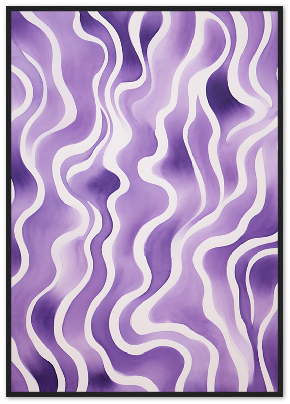 Abstract purple wavy lines on a white background.