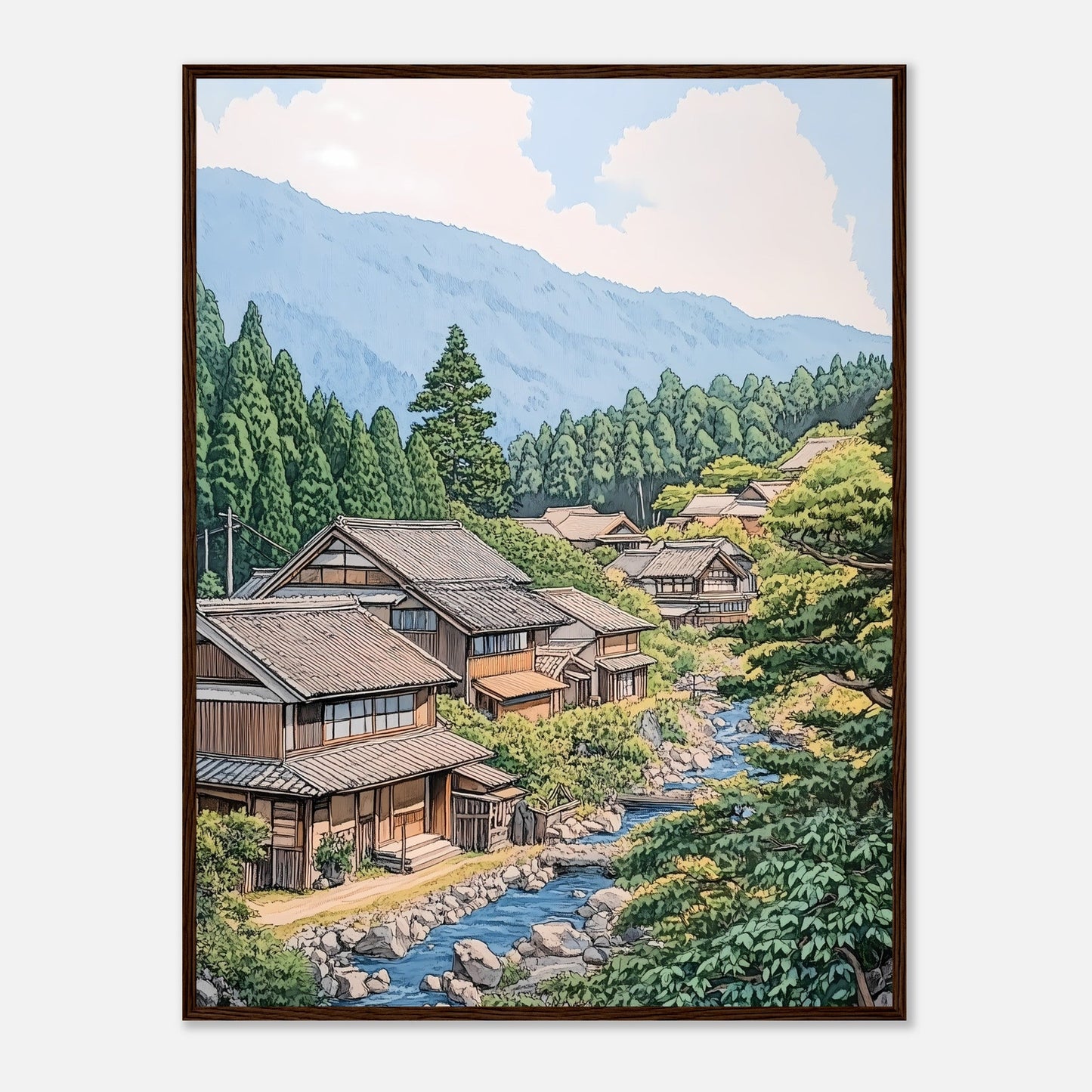 Japanese Streamside Serenity – Poster