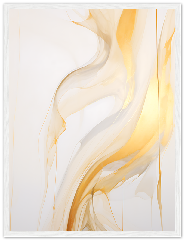 Abstract swirls of white and gold on a light background.