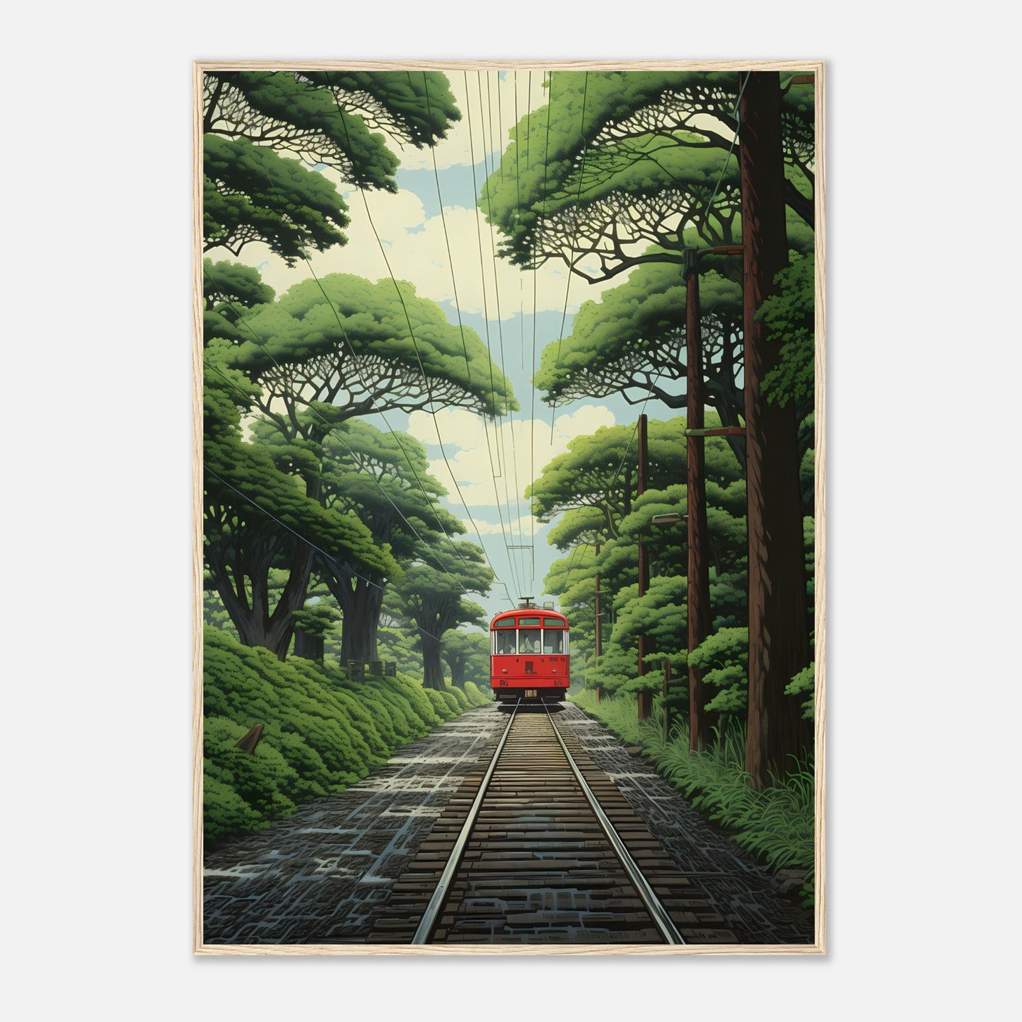 Train Through Japanese Forest – Poster