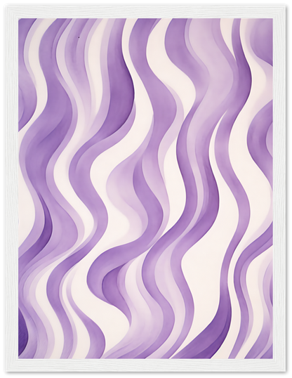 Abstract purple wavy lines pattern on a white background.