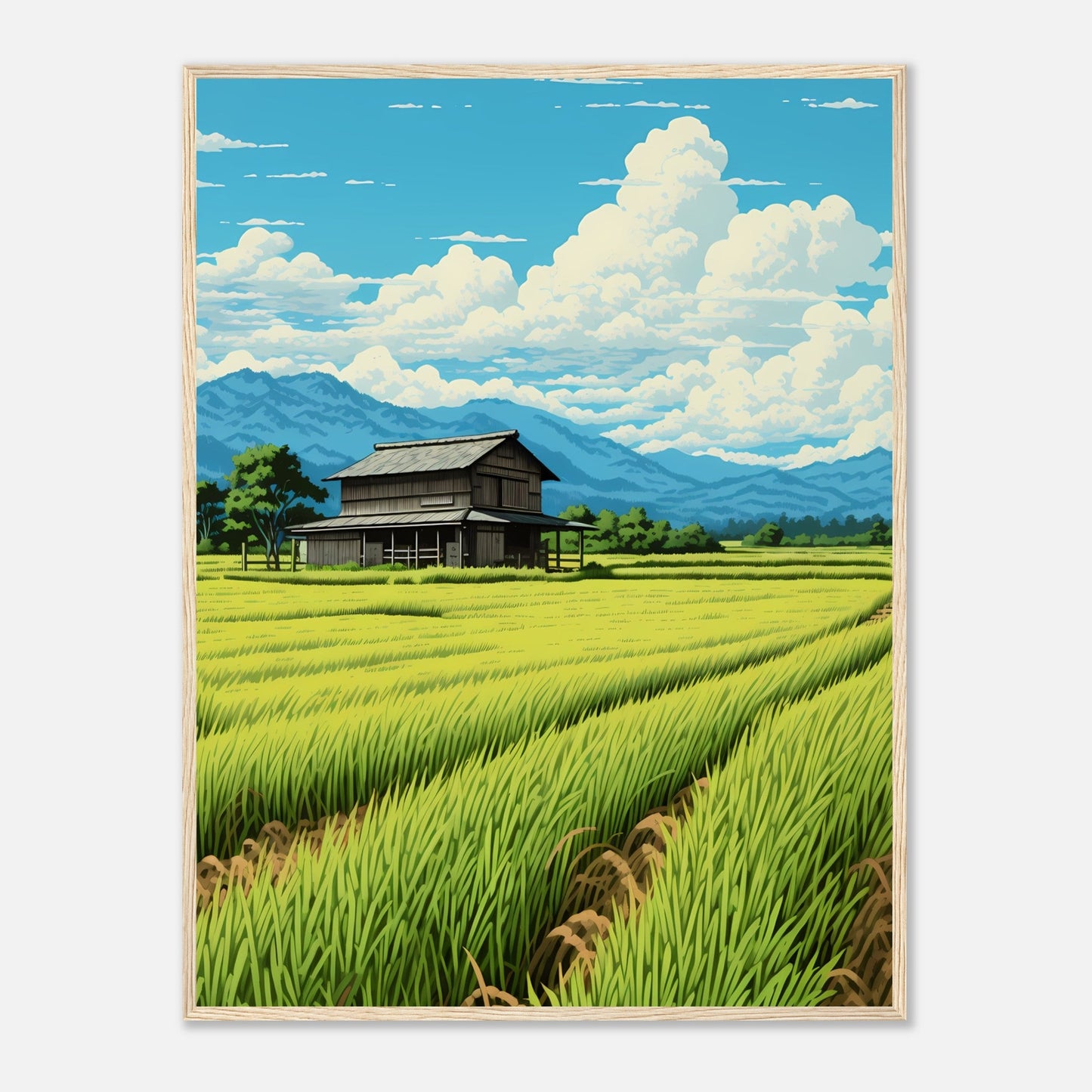 House In Ricefield - Poster