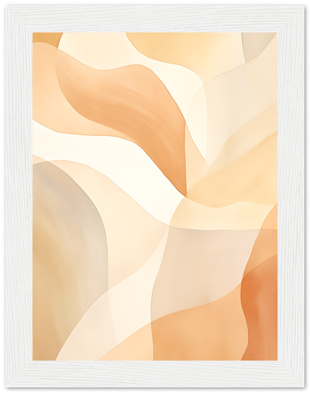 Abstract wavy design in warm shades with white frame