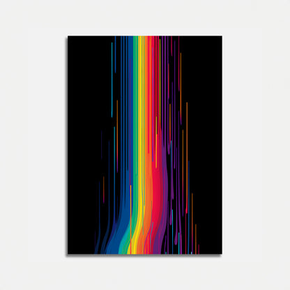 Colorful vertical streaks on a black background, resembling a digital abstract painting.