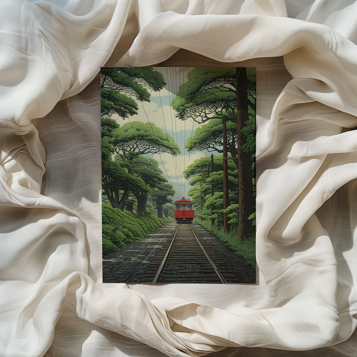 Train Through Japanese Forest – Poster