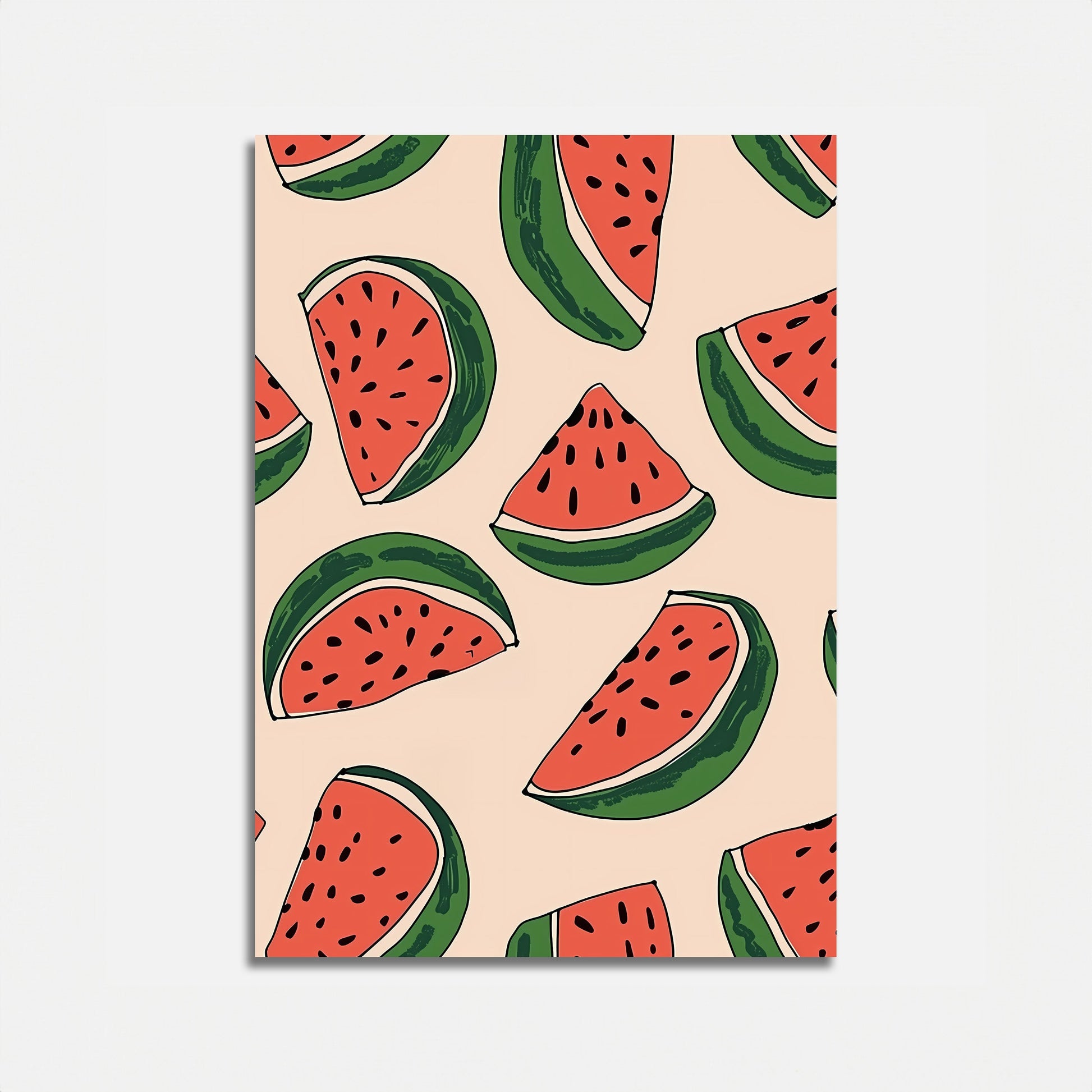 A notebook with a watermelon slice pattern on the cover.