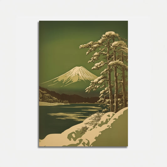 Mount Fuji’s Snowy Embrace – Poster