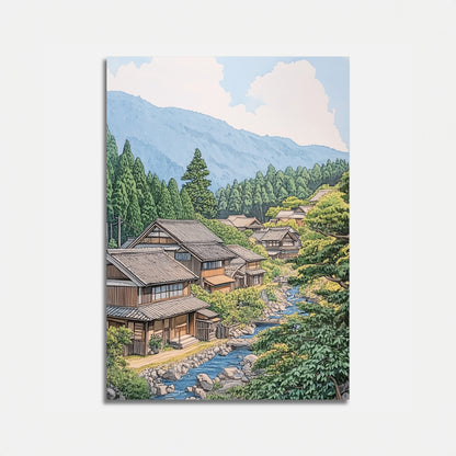 Japanese Streamside Serenity – Poster