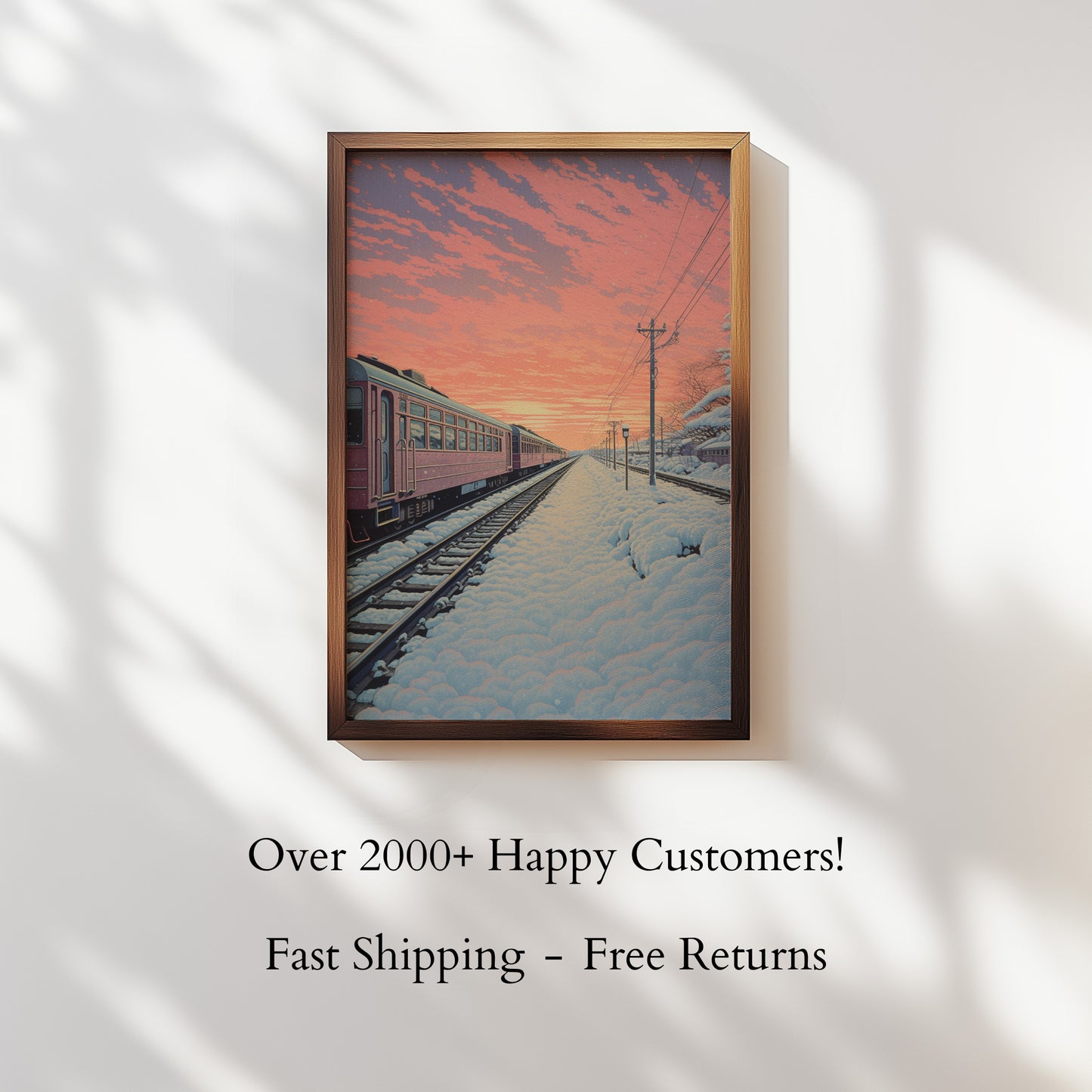 Japanese Train in Sunset - Poster