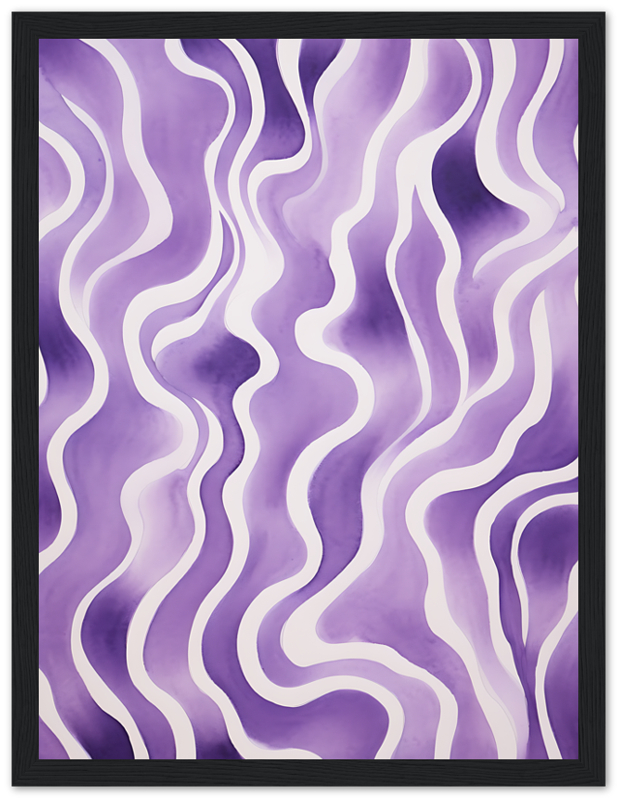 Abstract purple wavy pattern framed as artwork.
