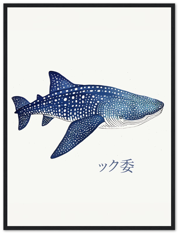 Illustration of a whale shark with Japanese text below.