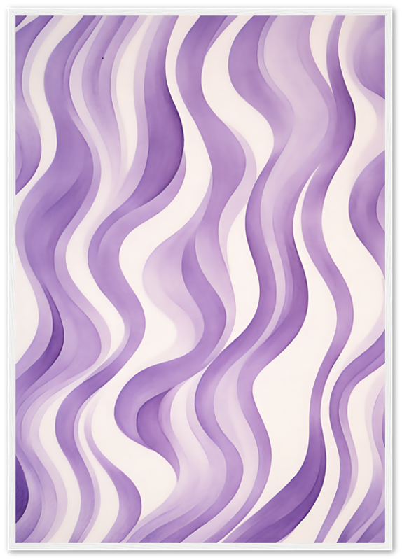 Abstract purple wavy lines pattern on a white background.