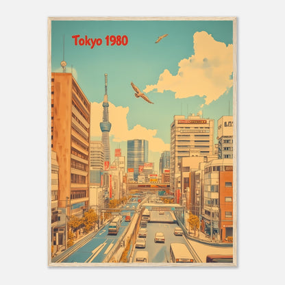 Póster de calles de Tokio retro