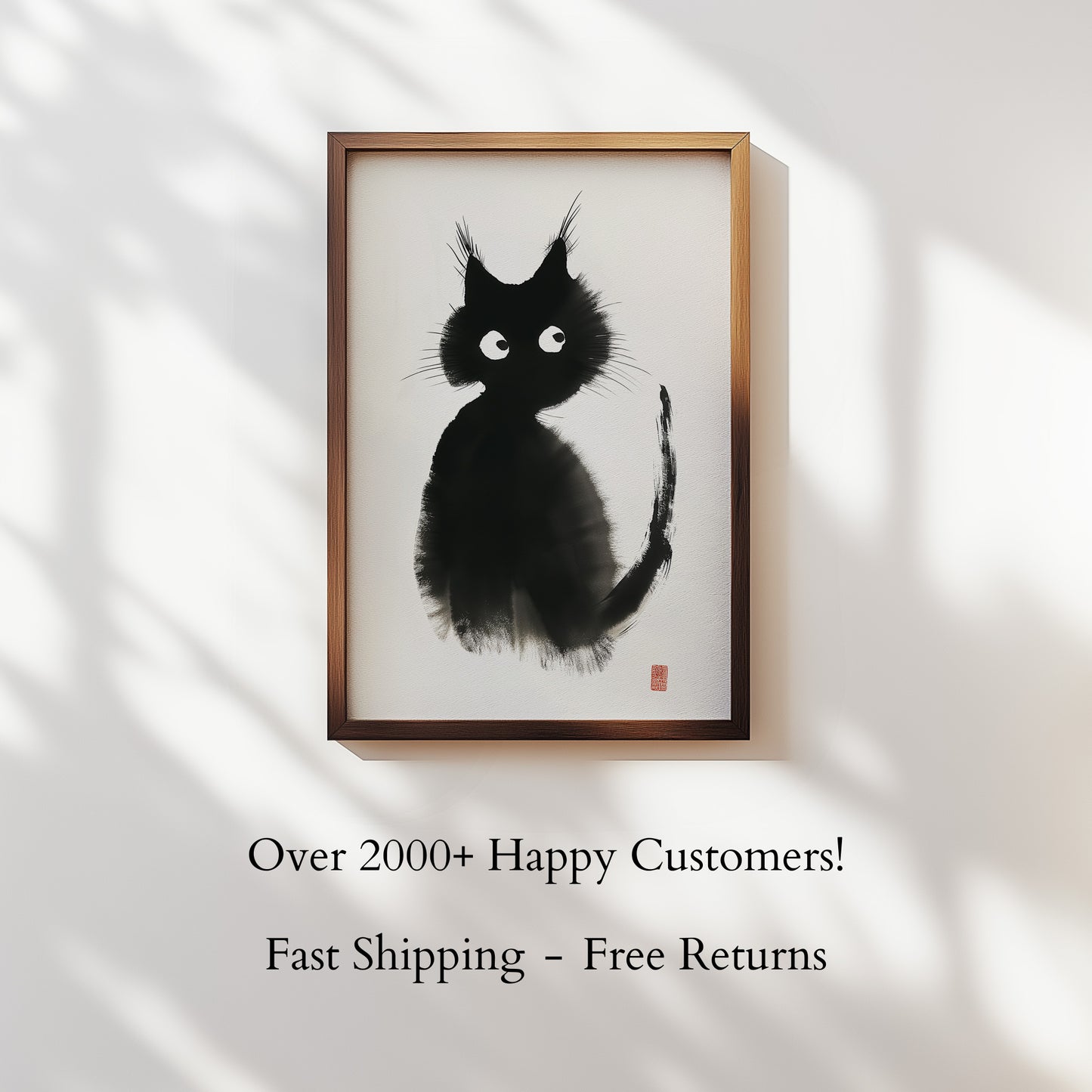 Black and White Contrast Cat - Poster