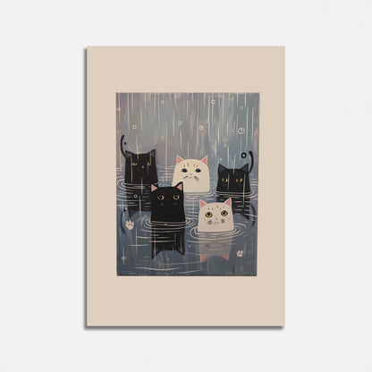 Rainy Cats - Poster