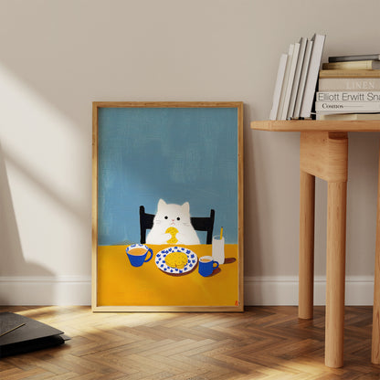 Cute White Cookie Cat - Poster