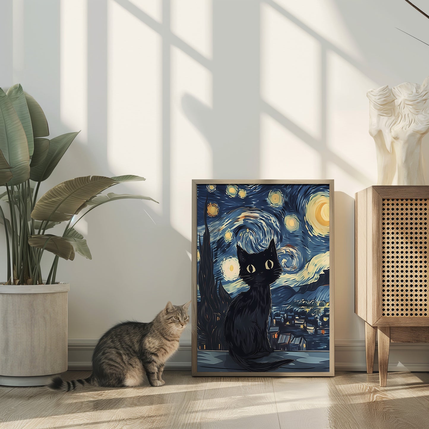 Starry Night Kitten - Poster