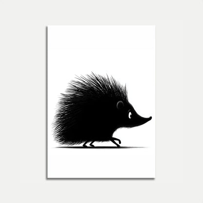 Poster Stekelige Silhouet Zwarte Egel
