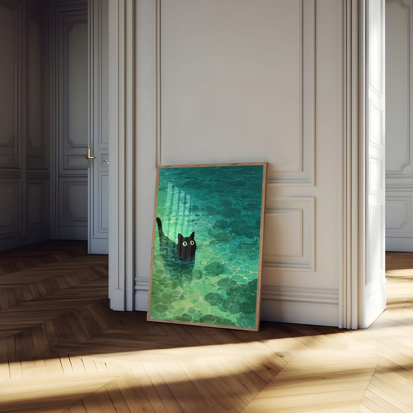 Mysteriöse Schwarze Katze Poster