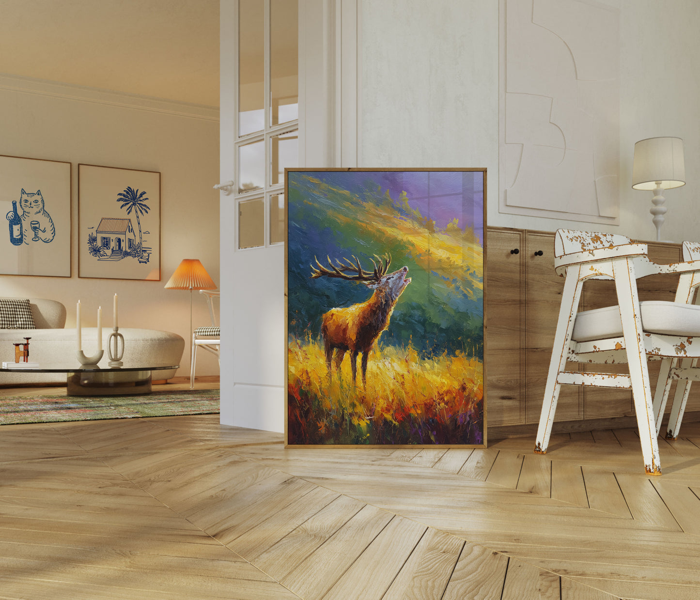 Majestic Elg som skriker i fjellene plakat