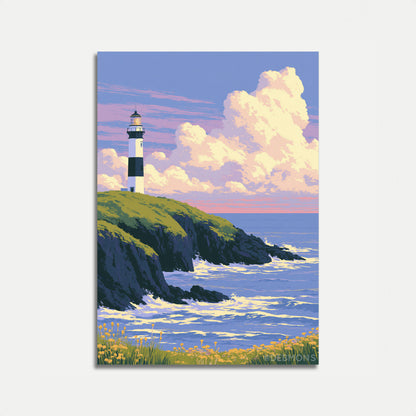 Coastal Lighthouse at Sunset Poster