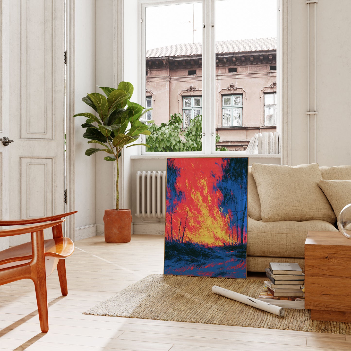 Poster Notte Incendio Bosco