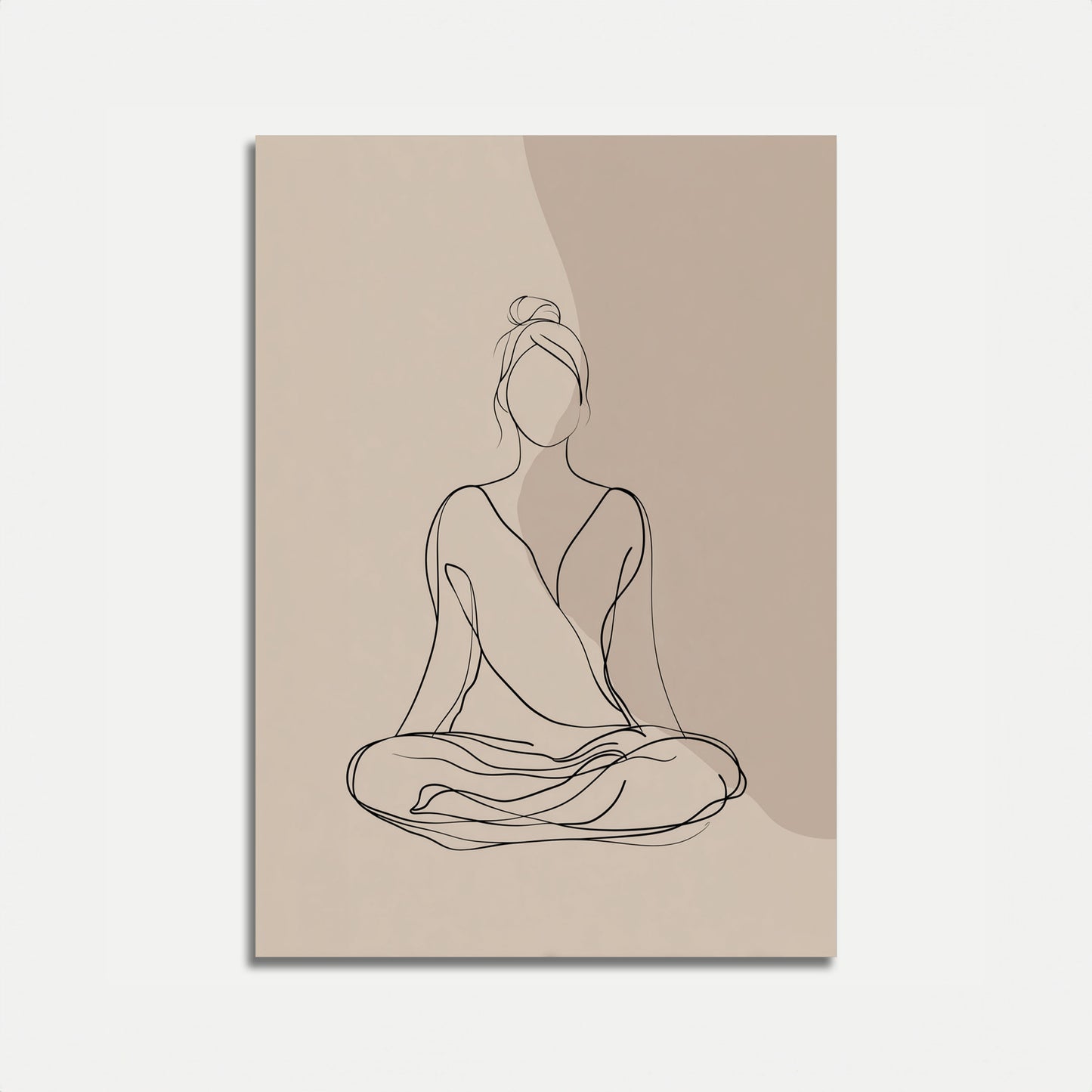 Póster de yoga de meditación serena