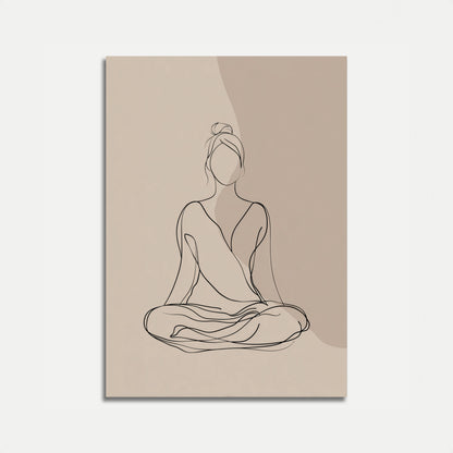 Póster de yoga de meditación serena