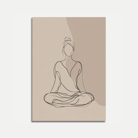 Póster de yoga de meditación serena