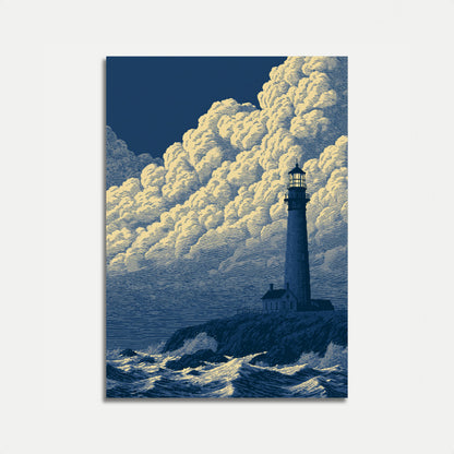 Fyrtårn stormskyer plakat