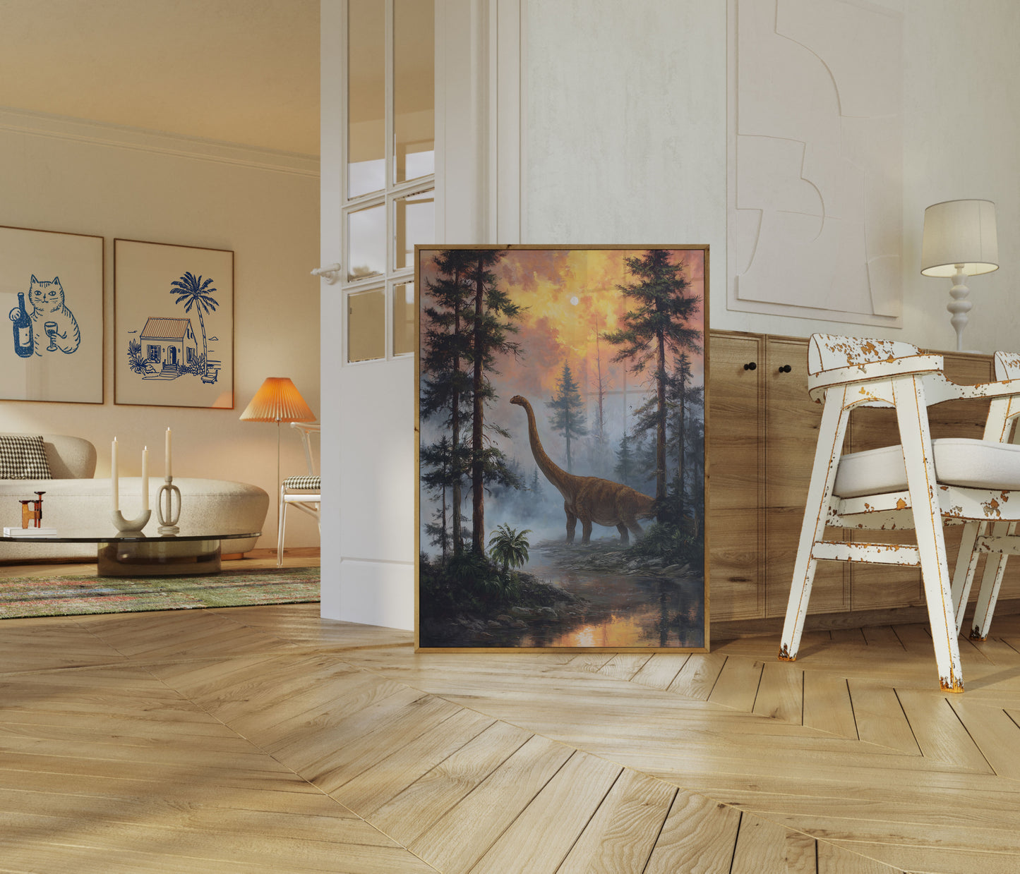 Prehistoric Forest Sunrise Poster