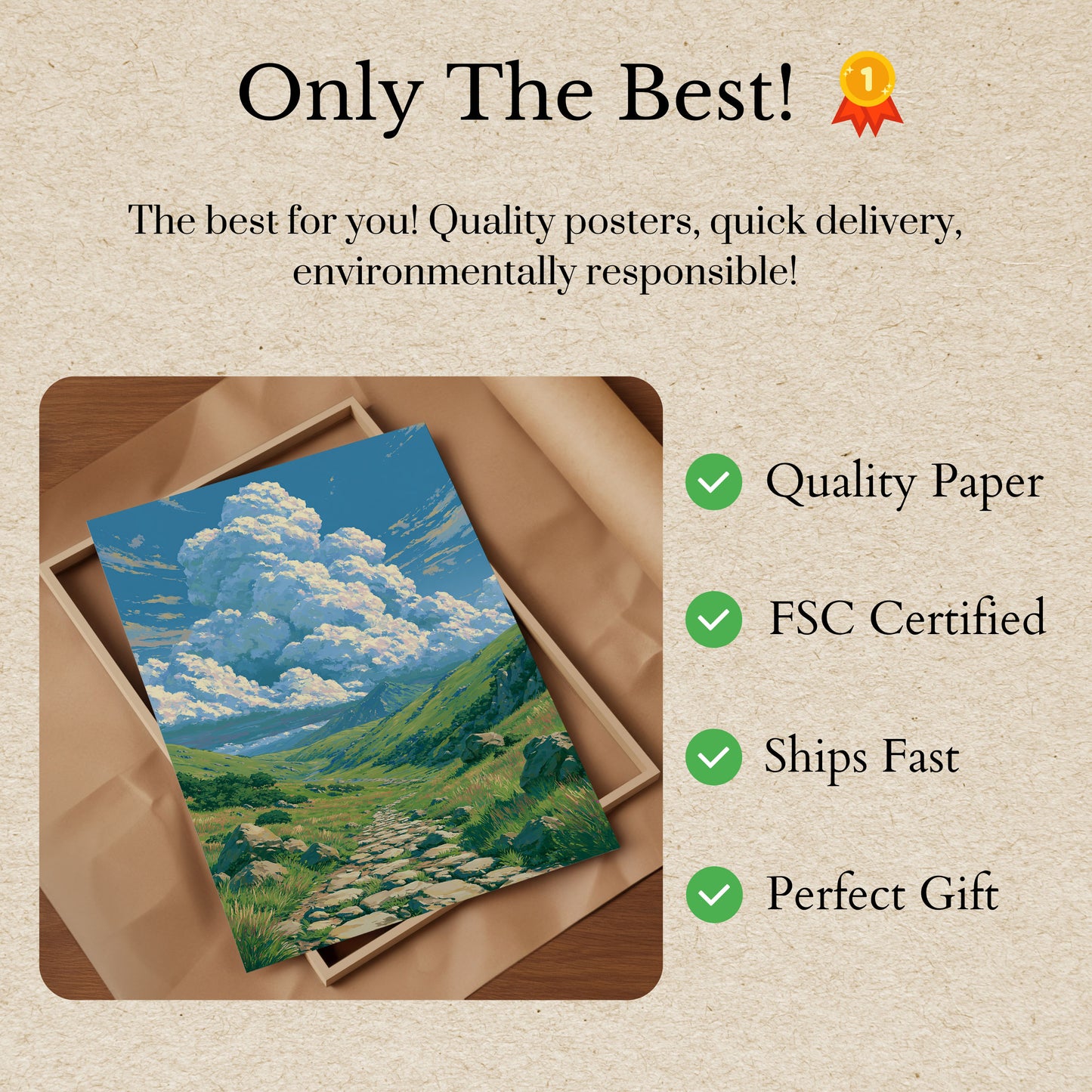 Mountain Valley Landscape Poster